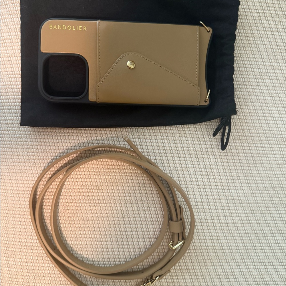 Bandolier Tan Phone Case with Strap -16ProMax